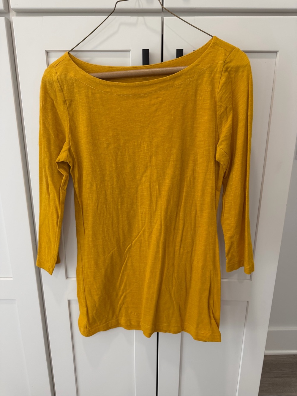 Ann Taylor Women’s Mustard Yellow Boatneck Top